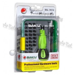 Set Destornilladores 34 en 1 Magnéticos Alta Calidad Baku BK-3034