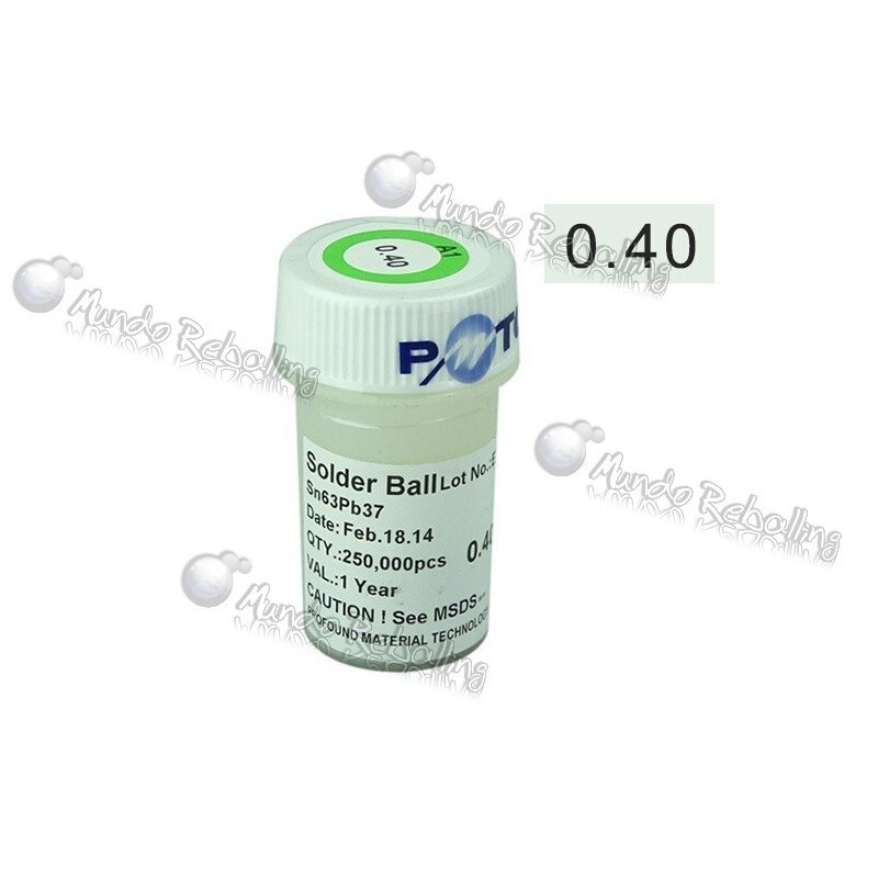 BOLAS DE SOLDADURA 0,40MM (ESTANO 63% / PLOMO 37%)