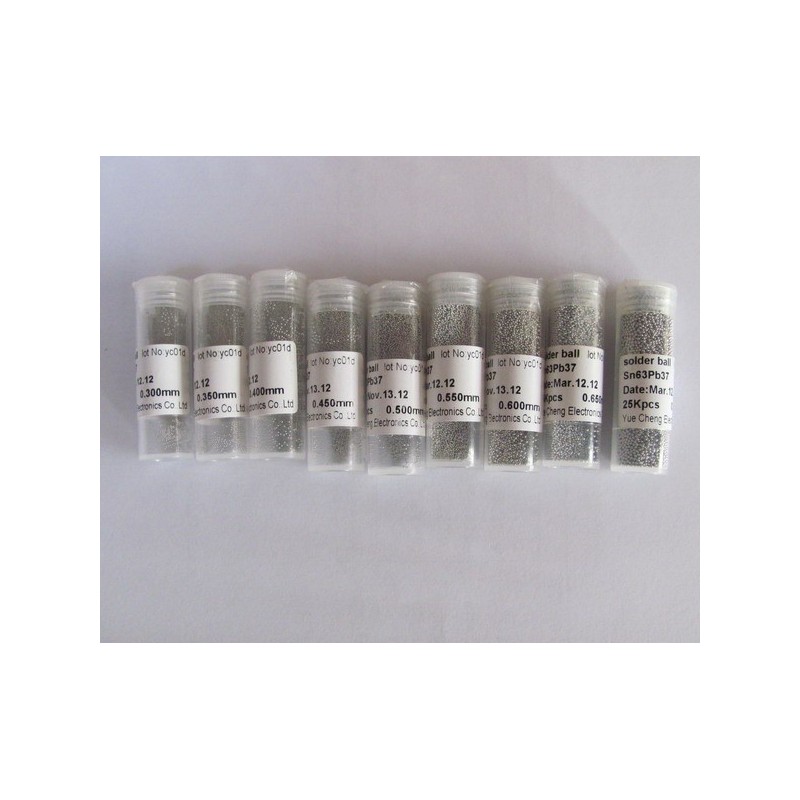 Bolas de Soldadura 0,25mm (Estaño 63% / Plomo 37%) / 25.000 unidades aprox.